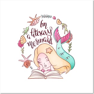 I'M A LITERARY MERMAID Posters and Art